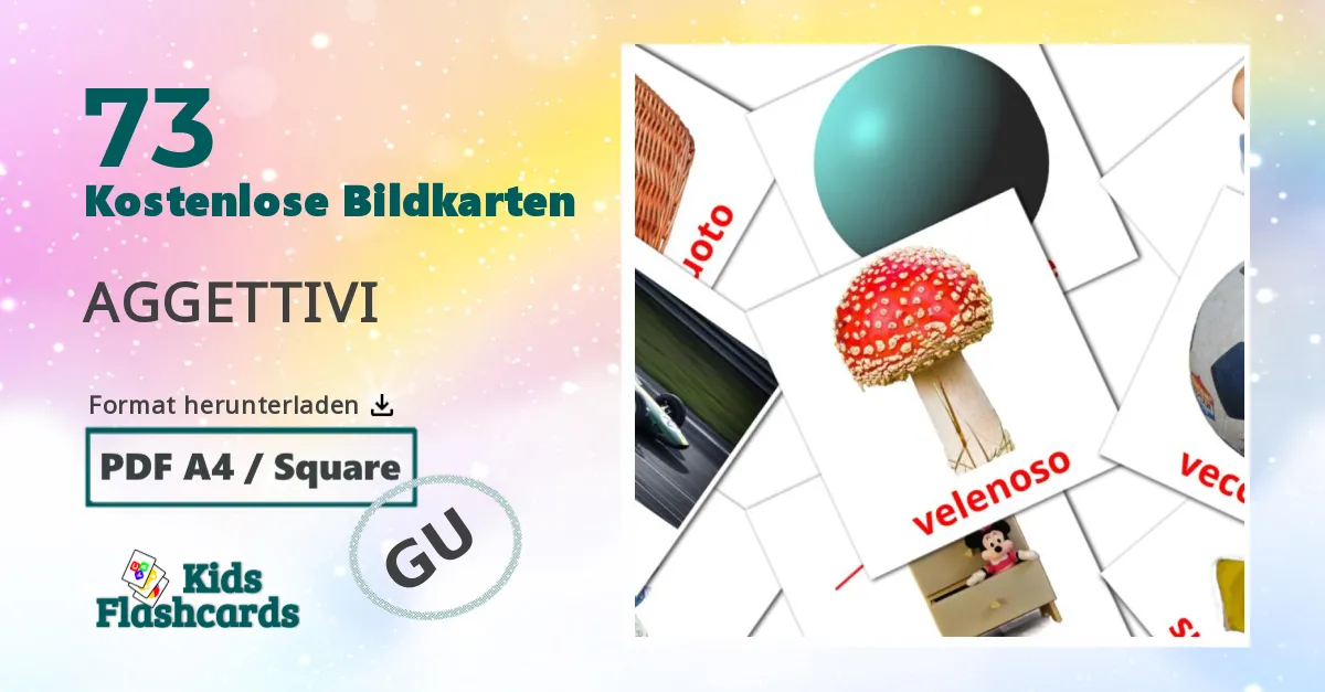 Bildkarten für Adjektive