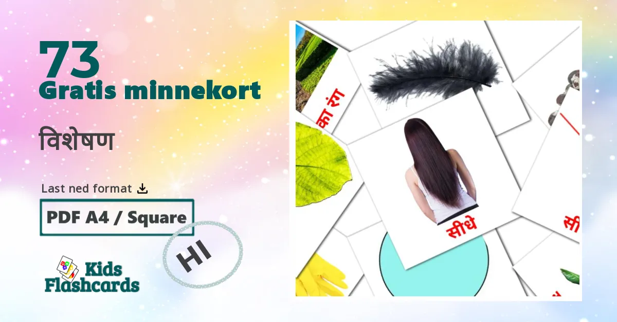 73 विशेषण bildekort