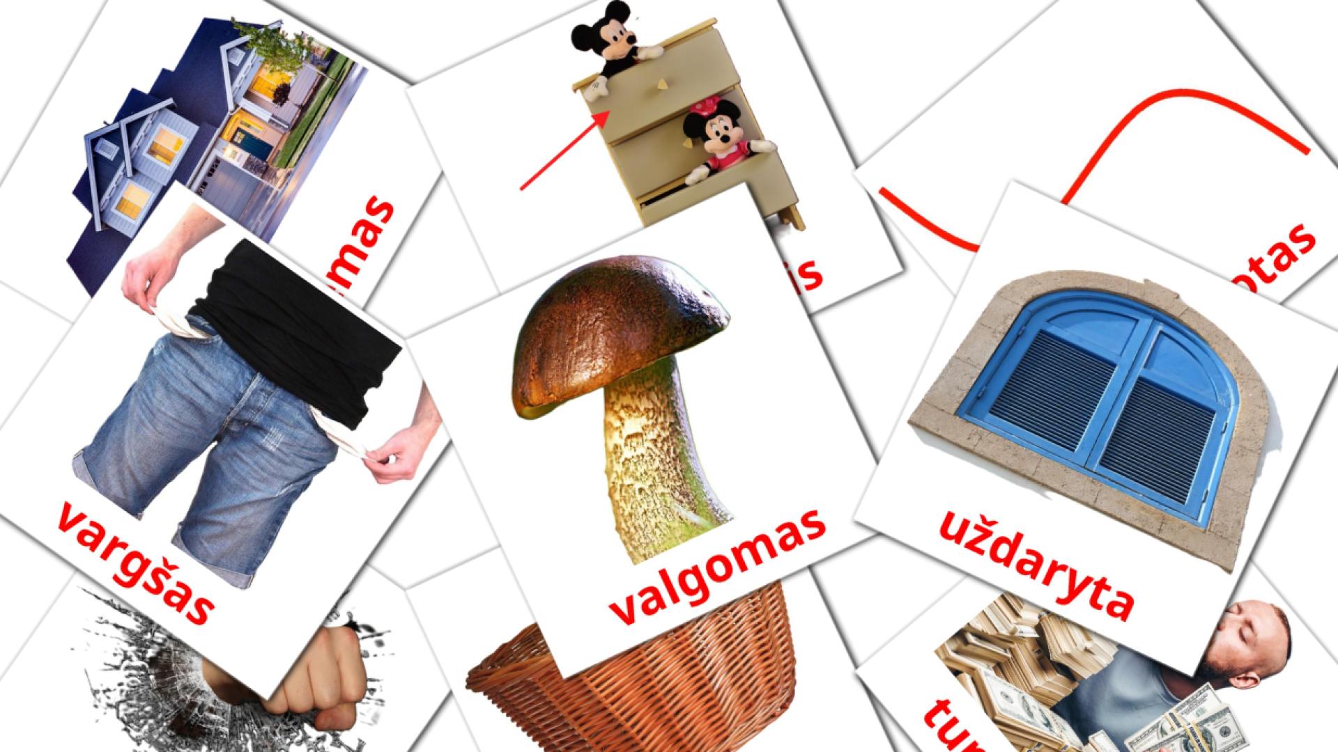 būdvardžiai Flashcards di vocabolario lituano