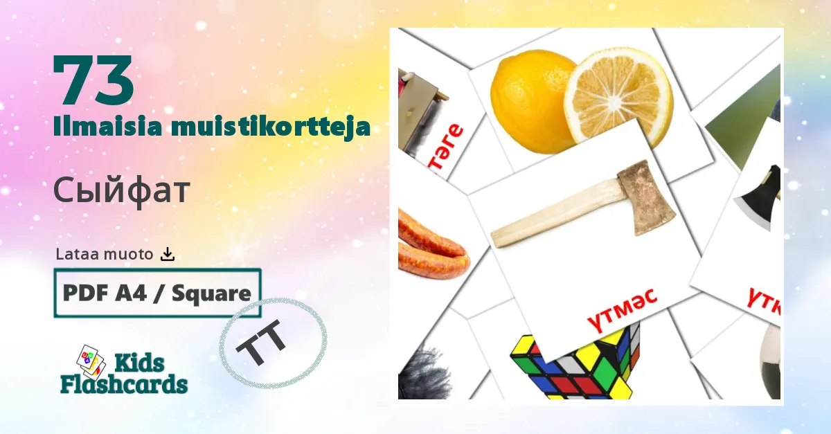 73 Сыйфат lasten kuvakortit