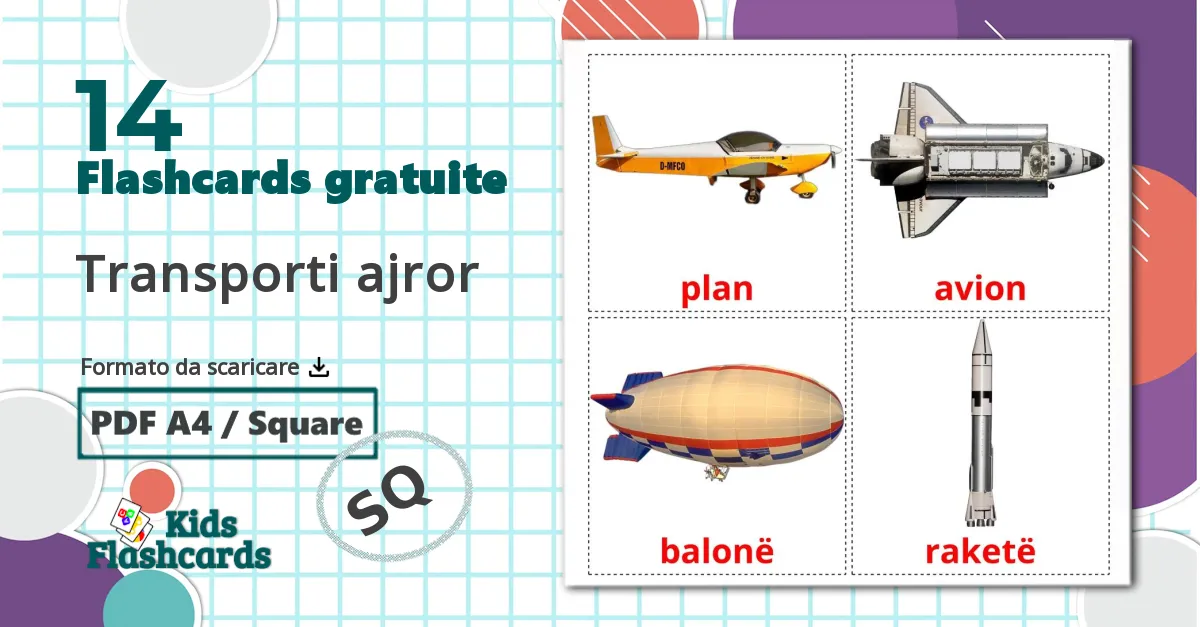 Aereo - Schede di vocabolario albanese