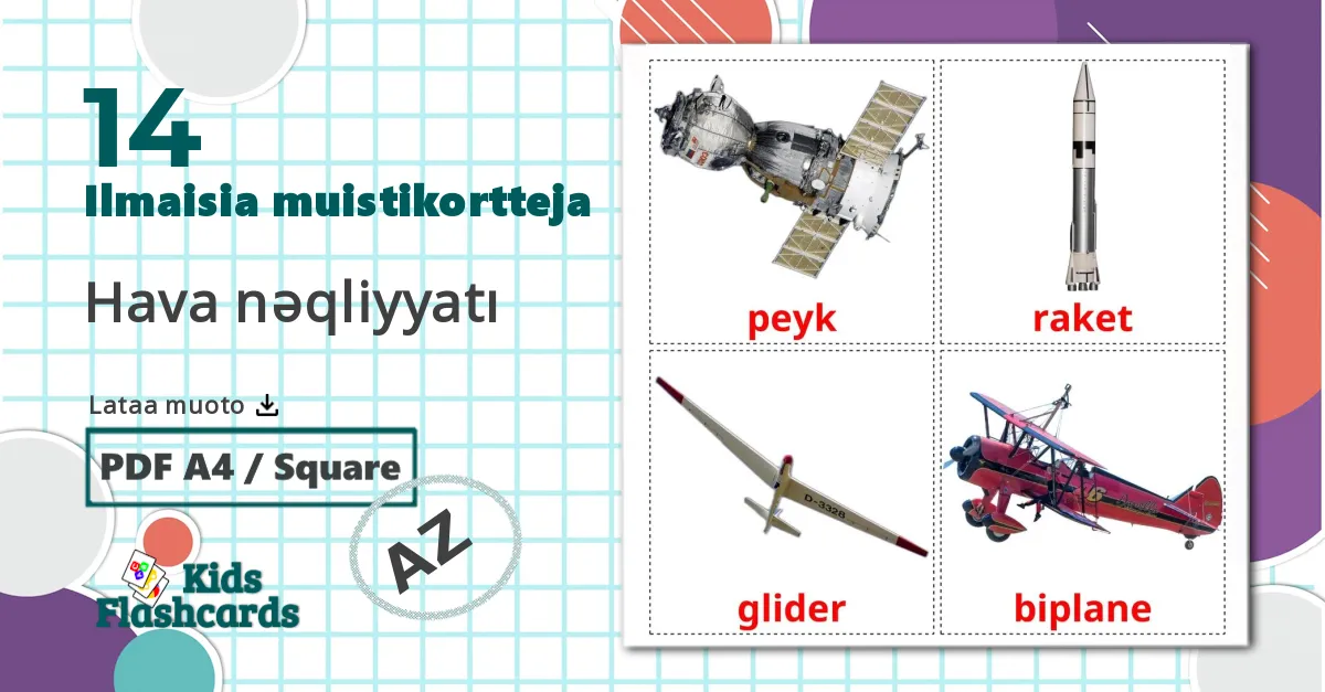 14 Hava nəqliyyatı lasten kuvakortit
