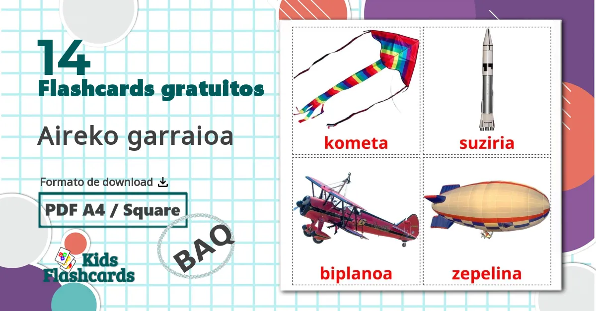 14 Flashcards de Aireko garraioa