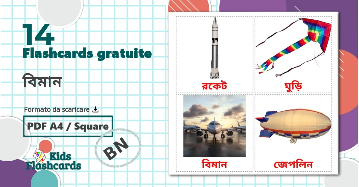 14 flashcards di বিমান