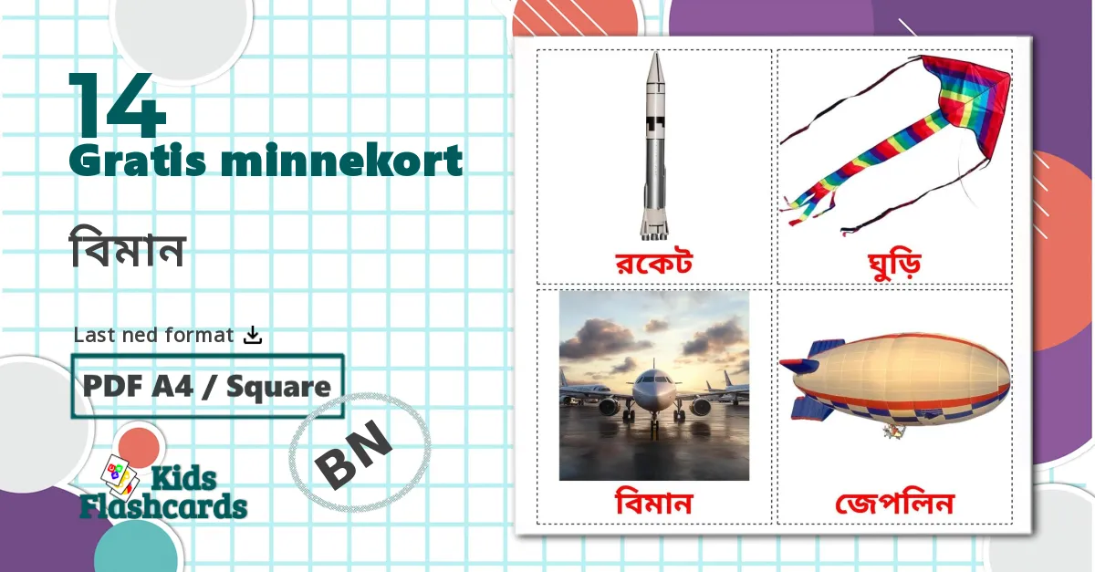 14 বিমান bildekort