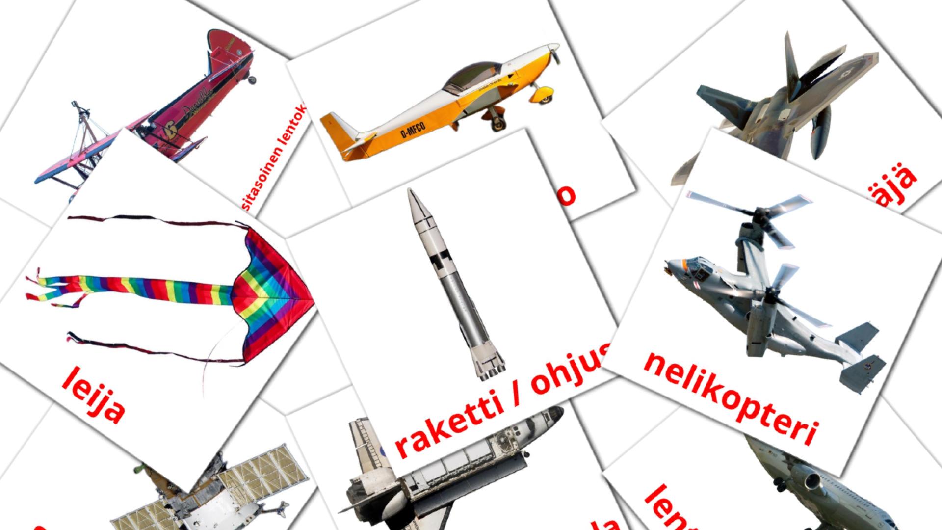 14 Bildkarten für lentokone