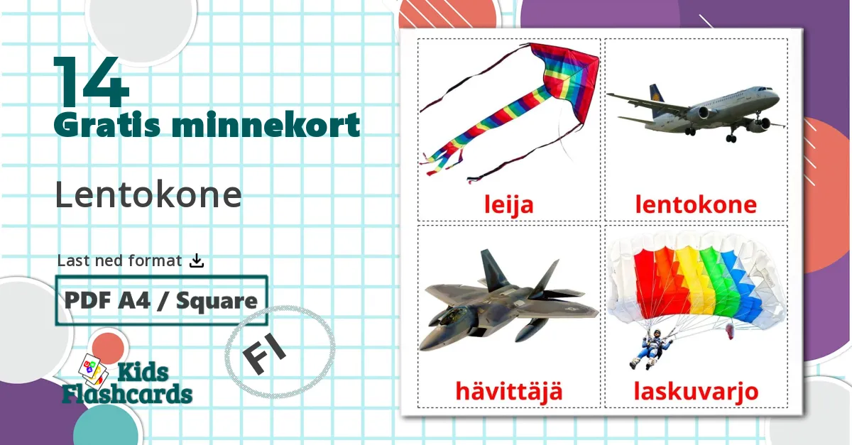 14 Lentokone bildekort