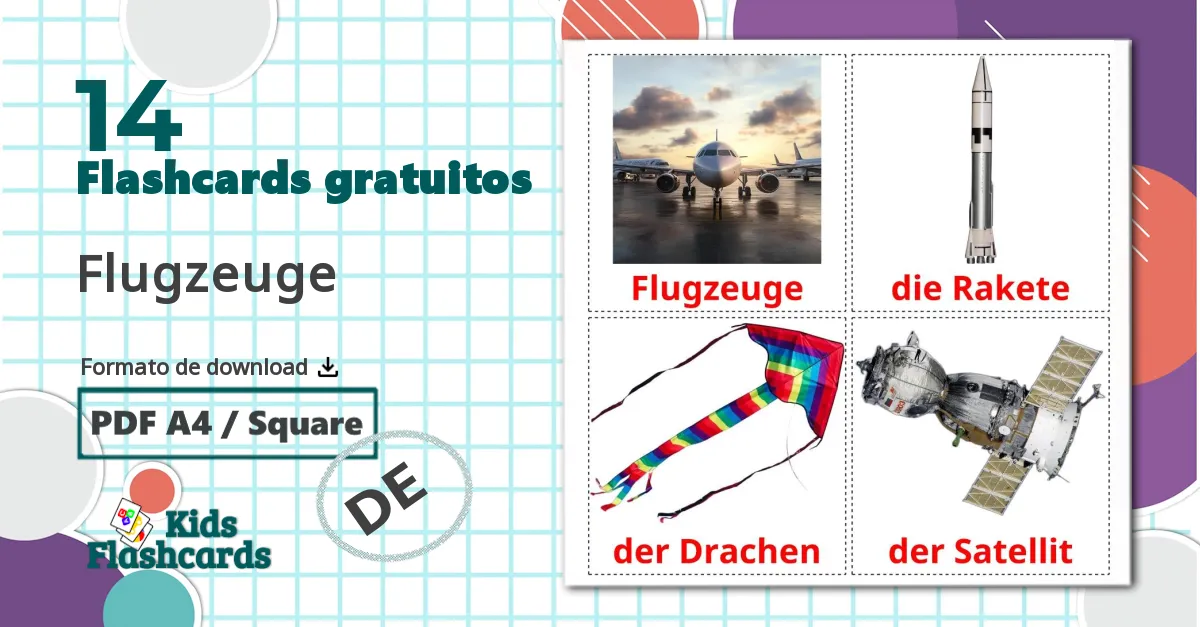Aeronaves - Cartões de vocabulário alemão