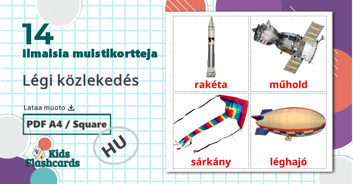 14 Légi közlekedés lasten kuvakortit