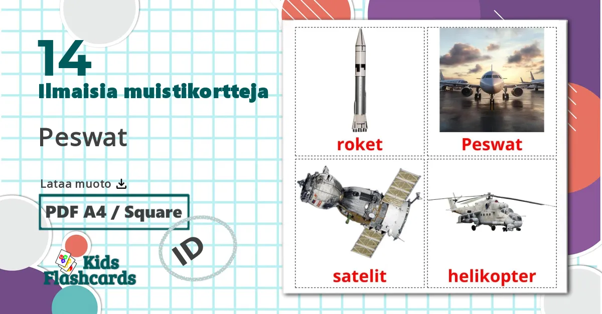14 Peswat lasten kuvakortit