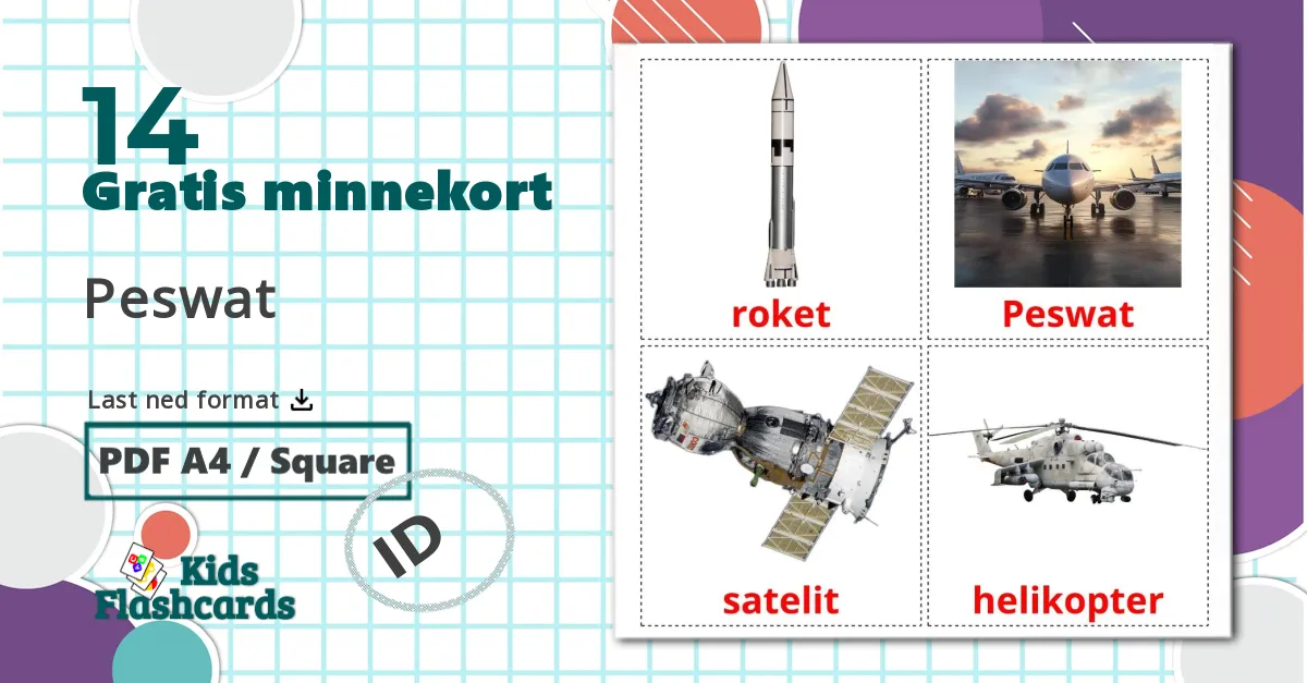 14 Peswat bildekort