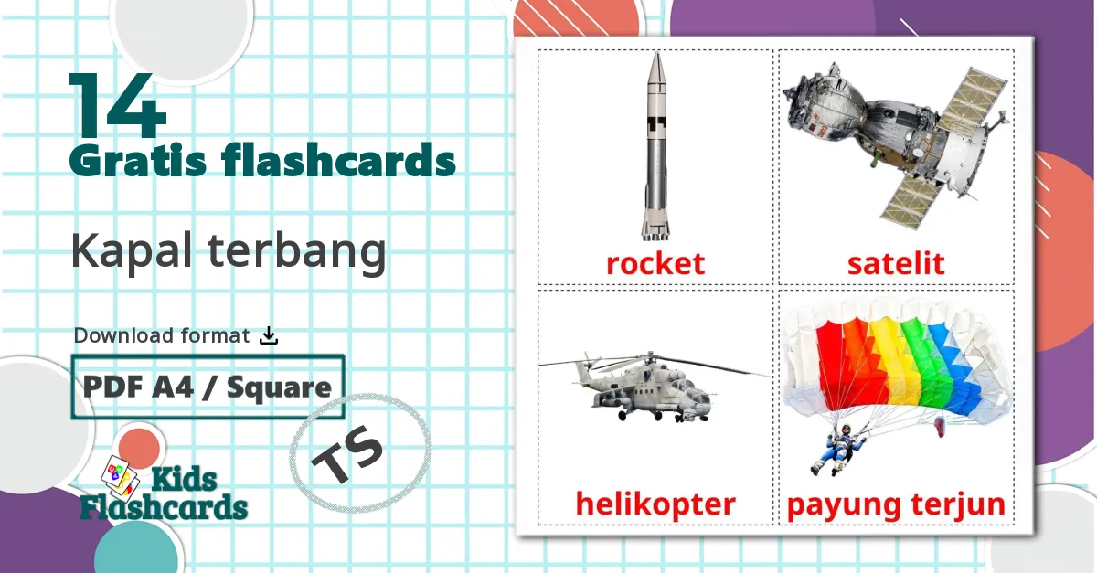 14 Kapal terbang billedkort for børn