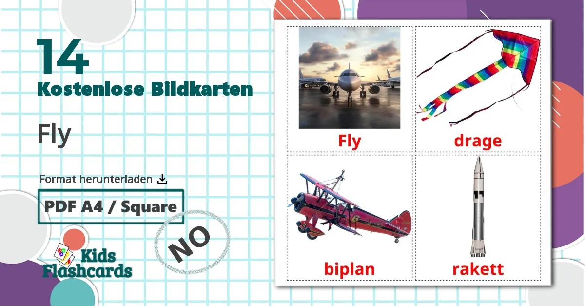 14 Bildkarten für Fly