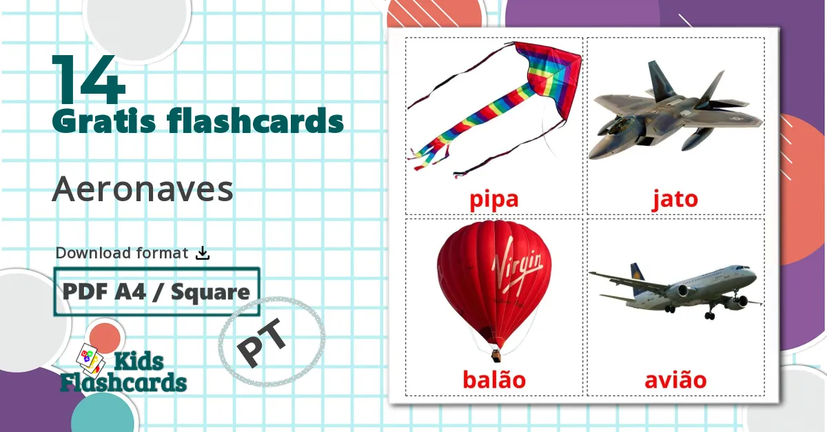 14 Aeronaves billedkort for børn