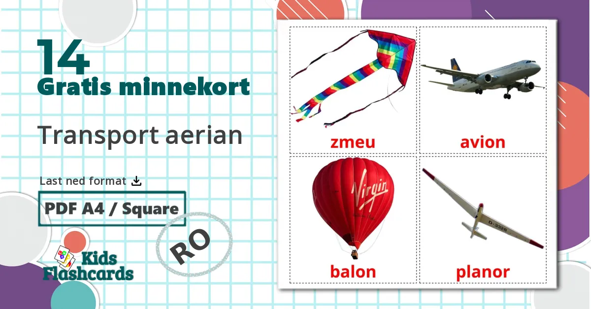14 Transport aerian  bildekort