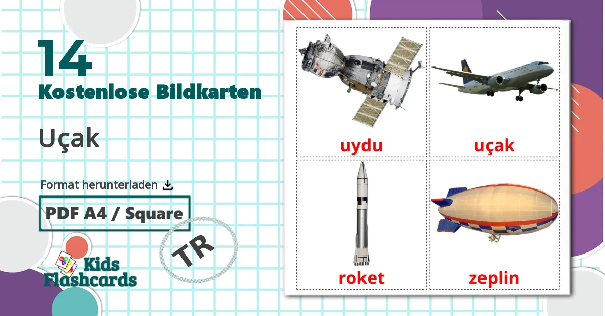 14 Bildkarten für Uçak