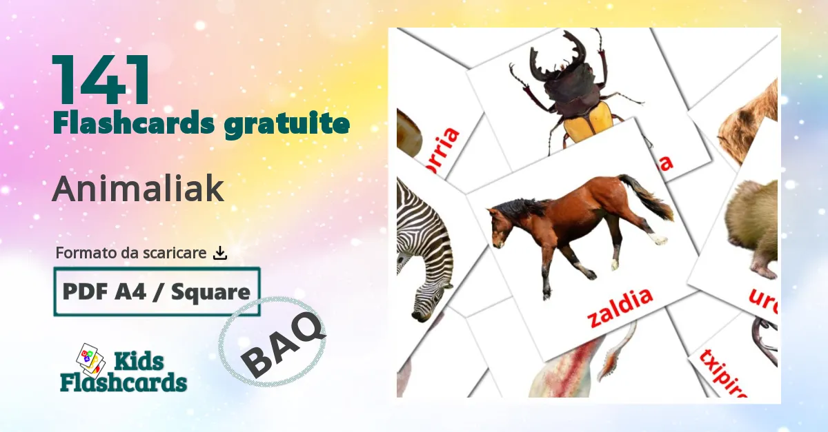 141 flashcards di Animaliak