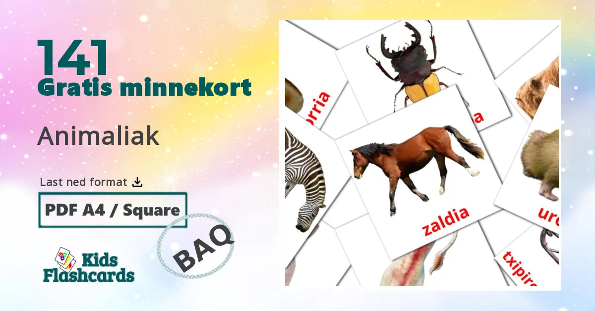 141 Animaliak bildekort