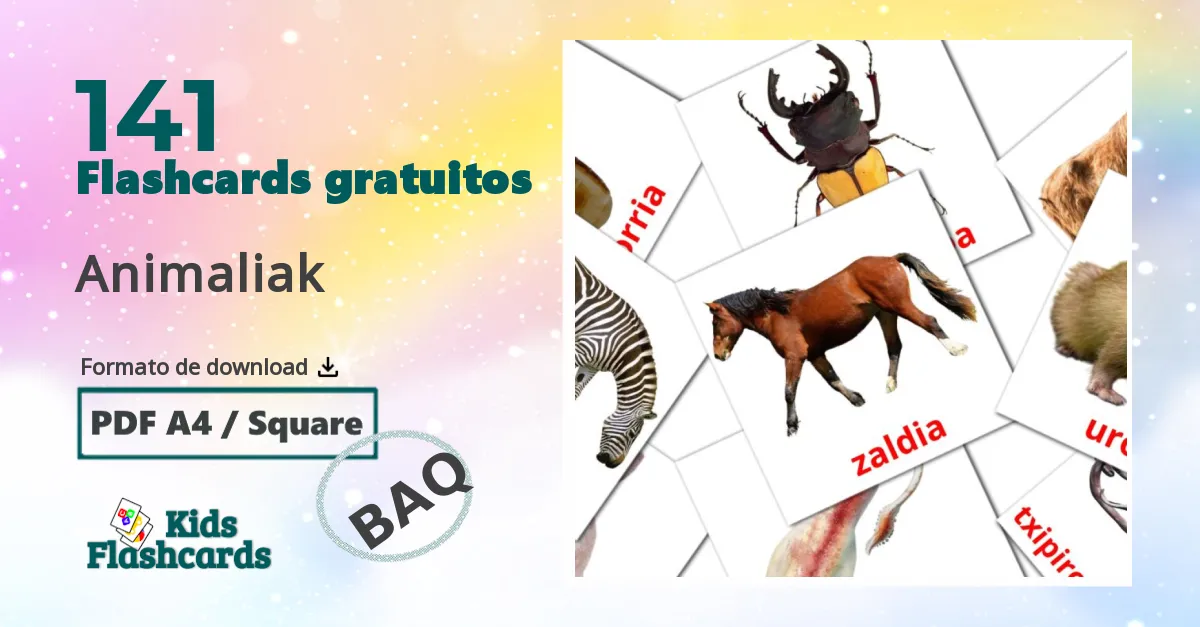 Animaliak Vocabulário em basco Flashcards