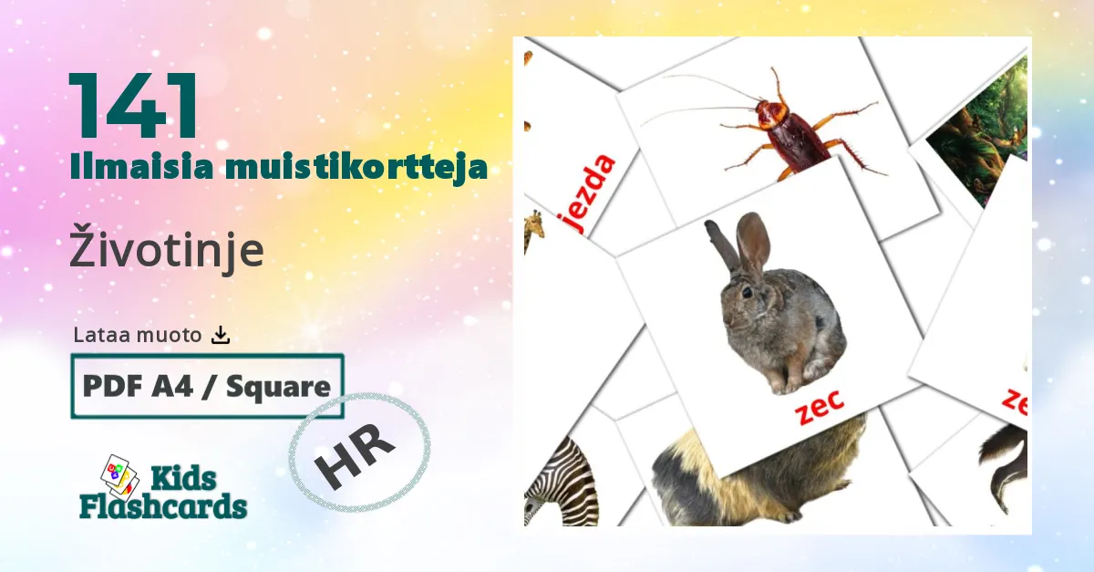 Životinje – lasten kuvakortit kroaattiksi sanastoon