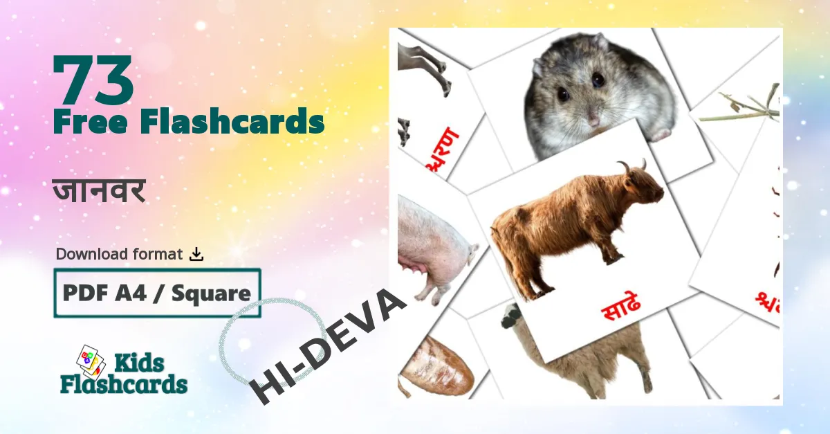 जानवर devanagari vocabulary flashcards