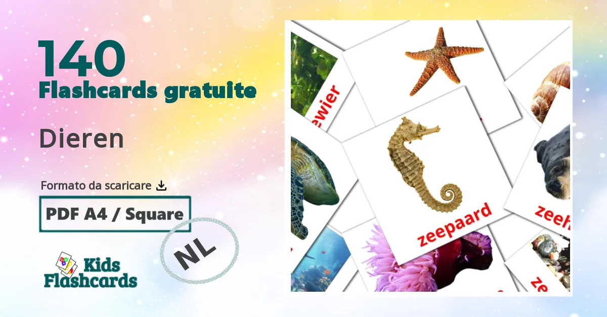 Dieren Flashcards di vocabolario olandese