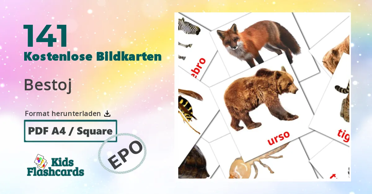 Bildkarten für Tiere
