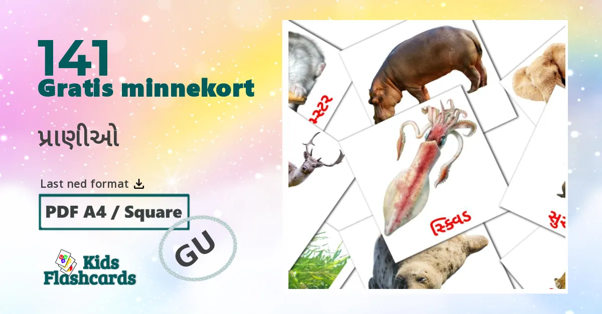 141 પ્રાણીઓ bildekort