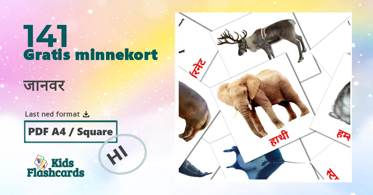 141 जानवर bildekort