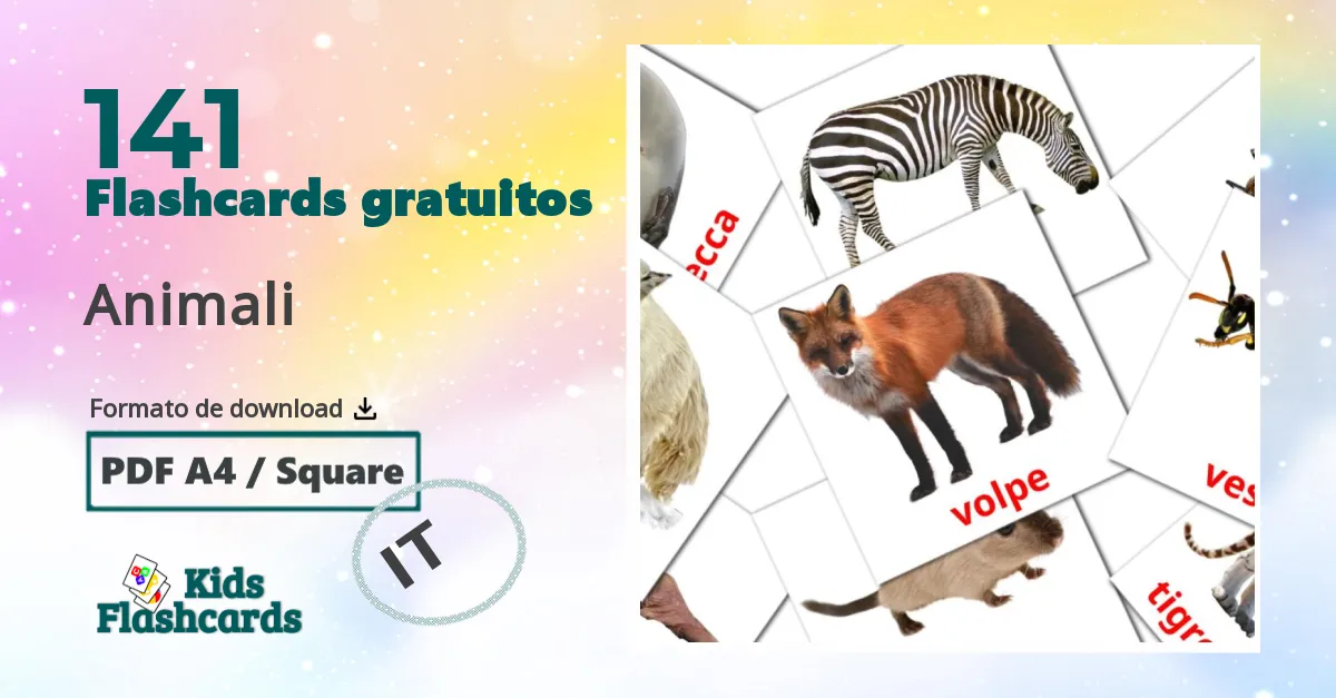 141 Flashcards de Animali