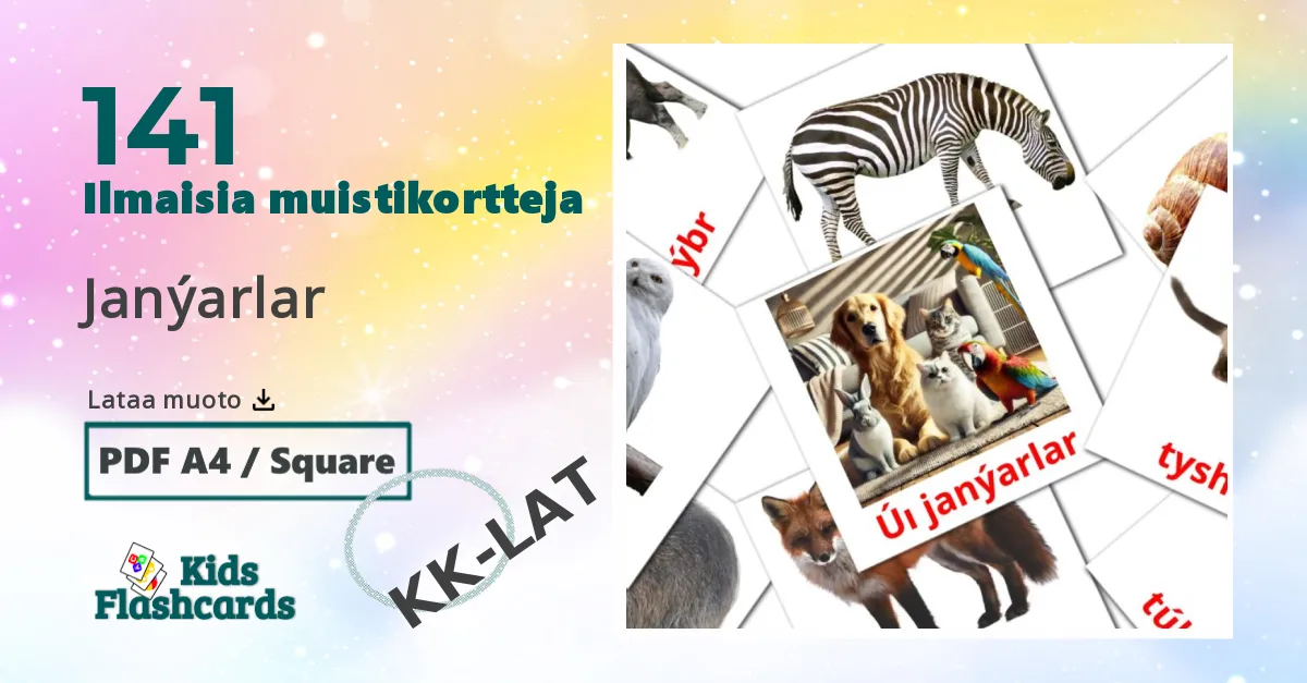 Janýarlar – lasten kuvakortit kazakhksi(latina) sanastoon