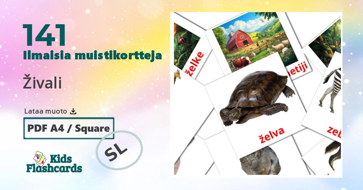 Živali – lasten kuvakortit slovenianksi sanastoon