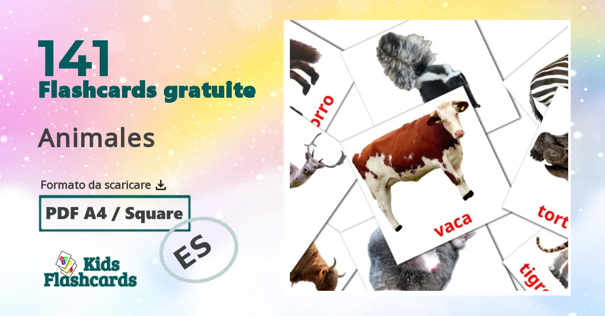 141 flashcards di Animales