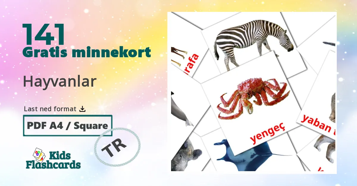 141 Hayvanlar bildekort