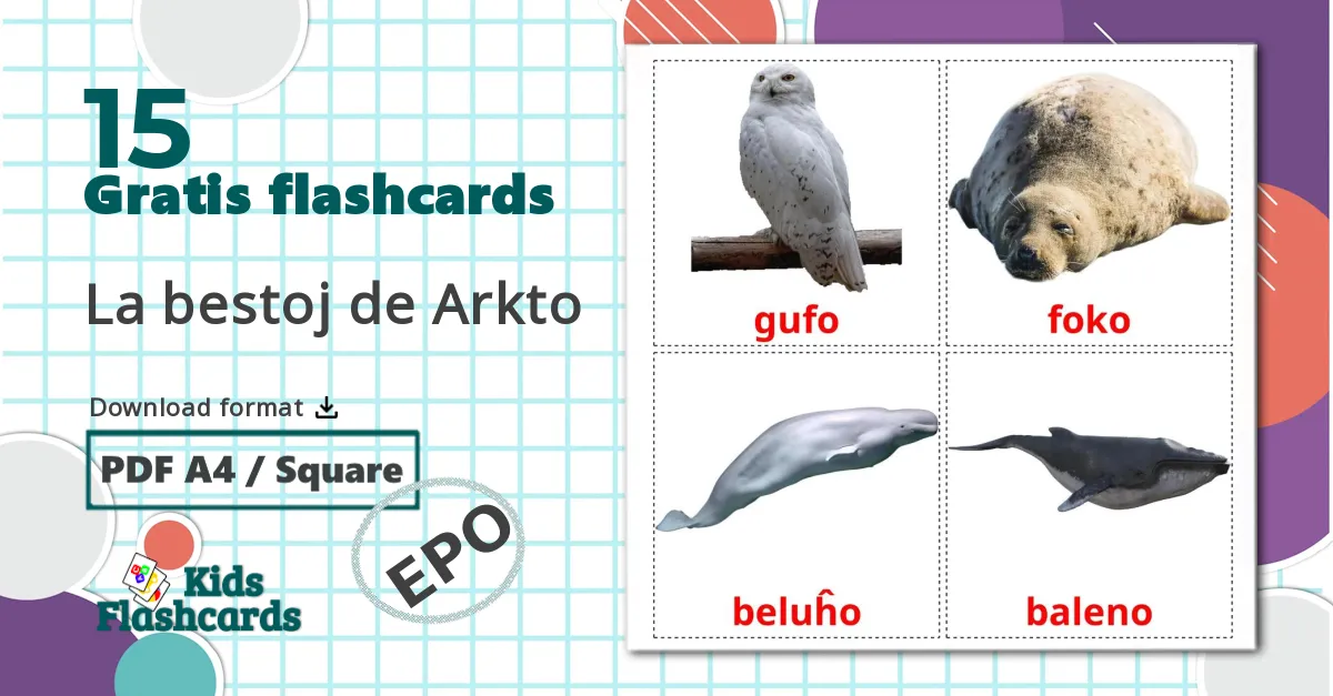 15 La bestoj de Arkto billedkort for børn