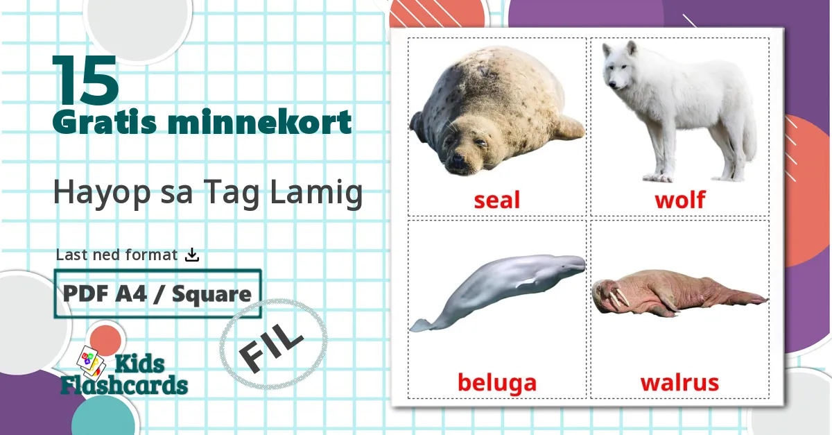 15 Hayop sa Tag Lamig bildekort