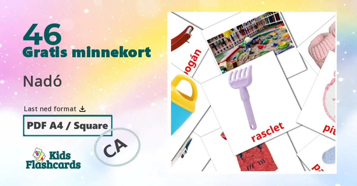 Nadó bildekort for barn på katalansk