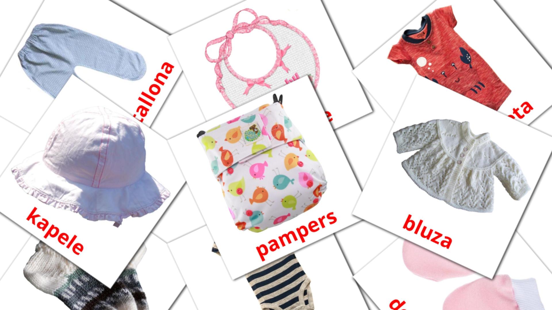 Baby clothes - albanian vocabulary cards