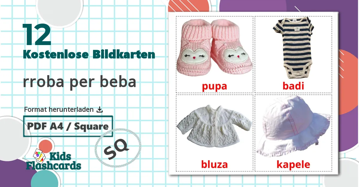 12 Bildkarten für rroba per beba