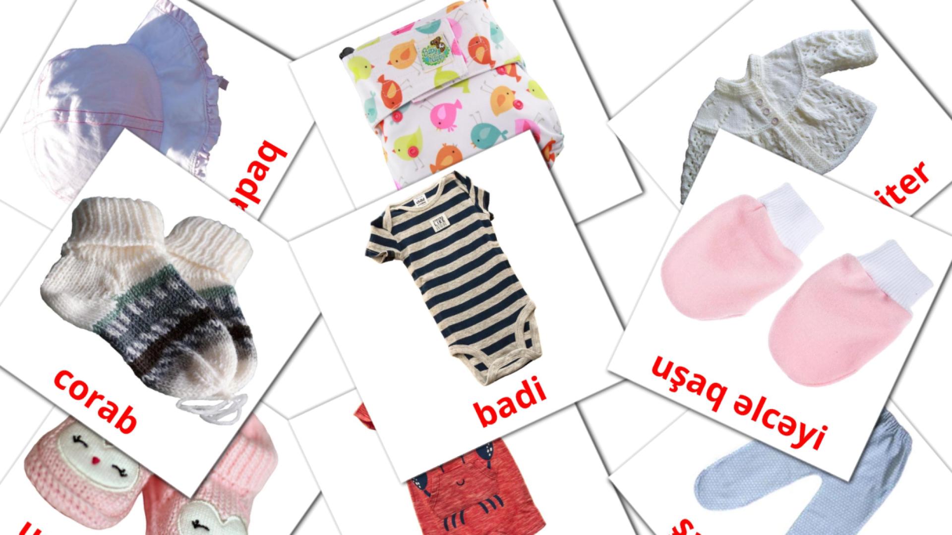 Baby clothes - azerbaijani vocabulary cards
