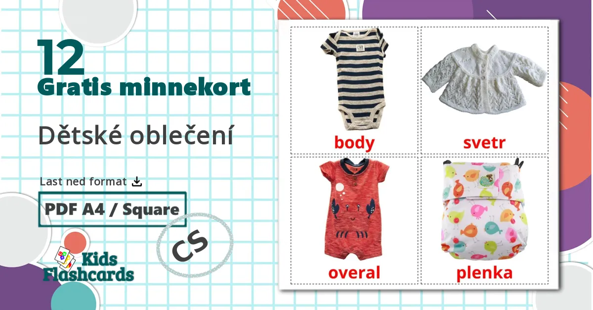 12 Dětské oblečení bildekort