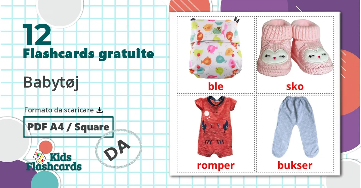 12 flashcards di Vistiti da bambino