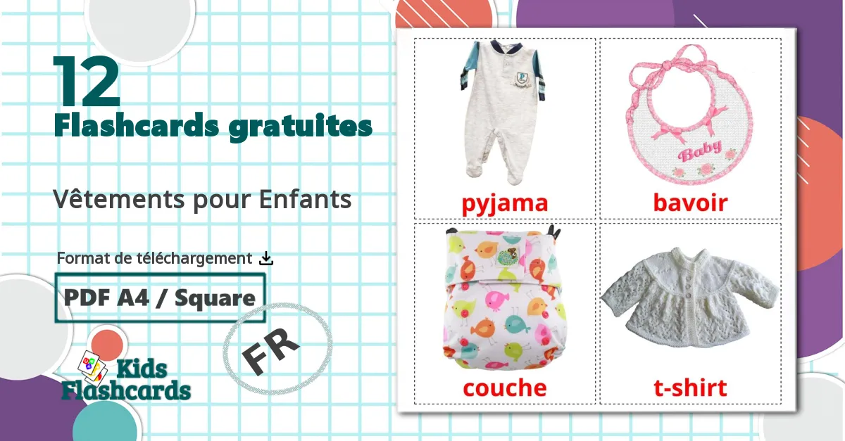 12 Imagiers Vêtements pour Enfants