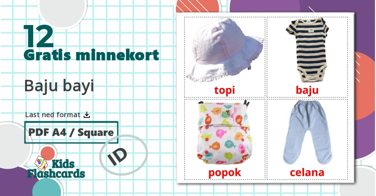 12 Baju bayi bildekort