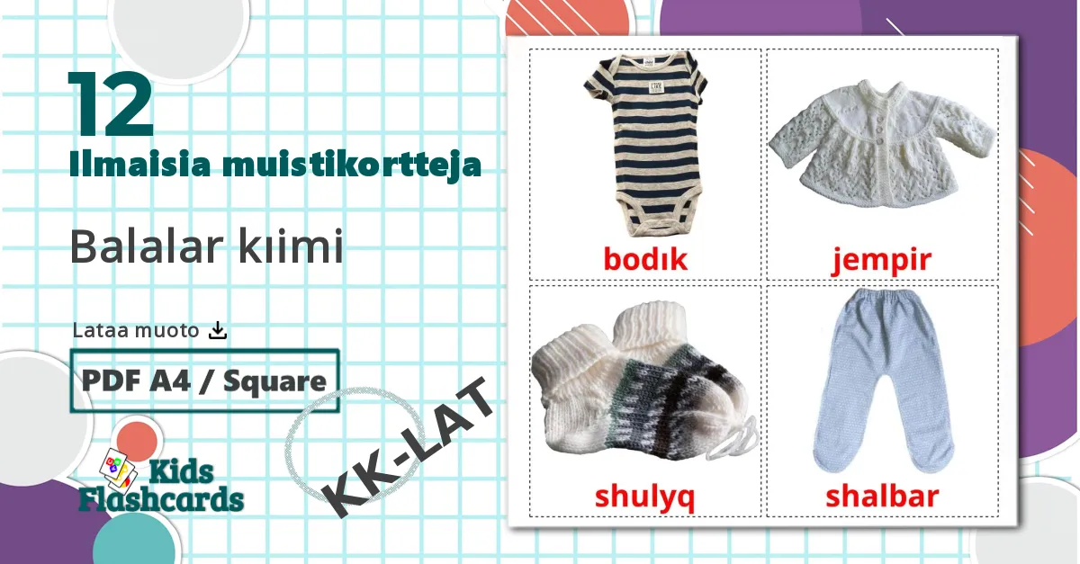 12 Balalar kıіmі lasten kuvakortit