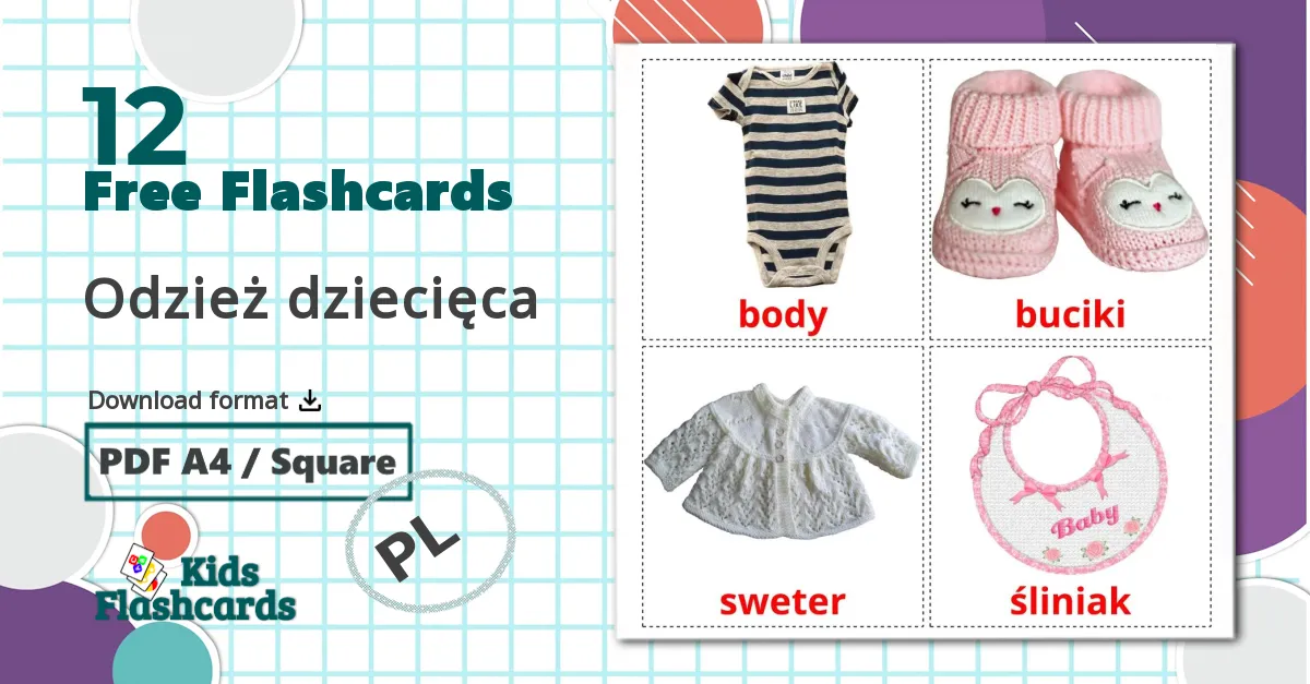 12 Odzież dziecięca  flashcards