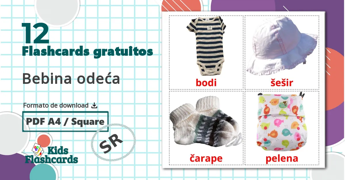 12 Flashcards de Bebina odeća