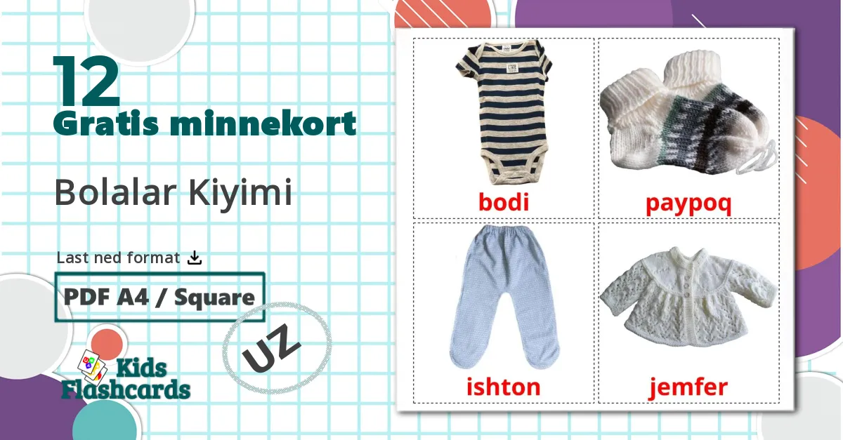 12 Bolalar Kiyimi  bildekort