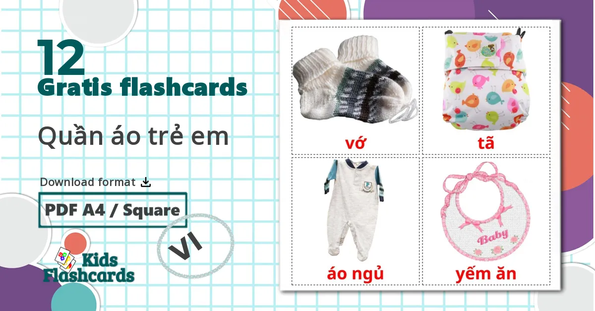 12 Quần áo trẻ em billedkort for børn