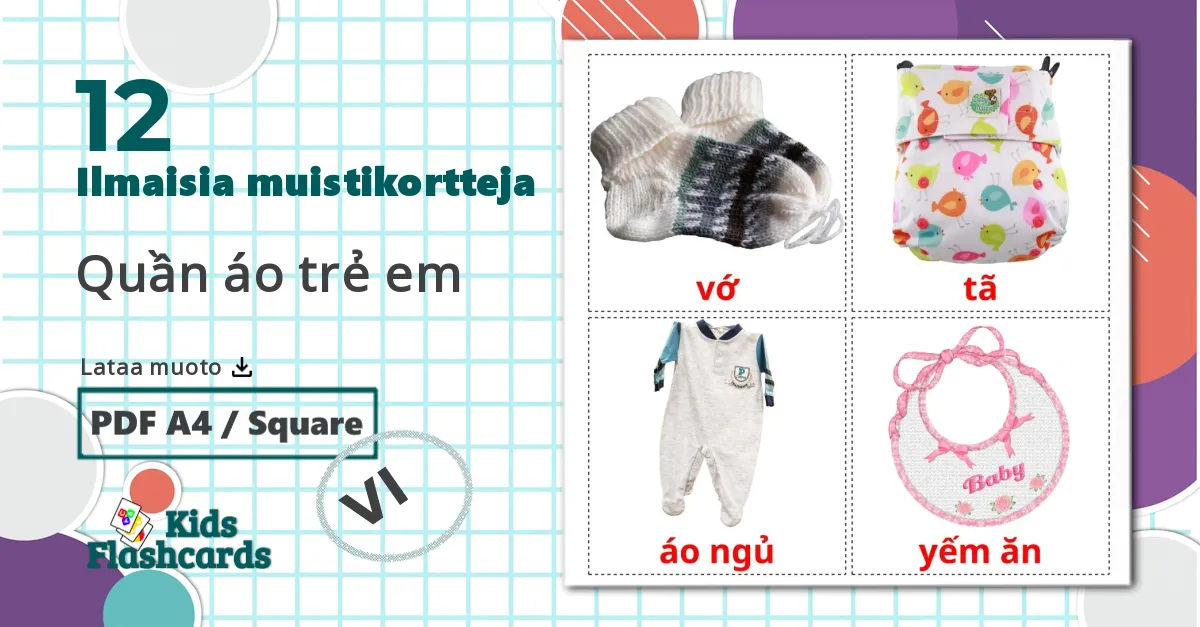 12 Quần áo trẻ em lasten kuvakortit
